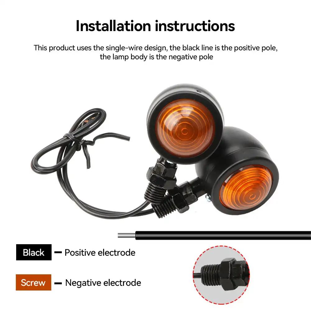 2Pcs Universal Motorcycle Turn Lamp 12V Signal Light LED LED Flashing Light Indicators Blinker for Kawasaki Suzuki Yamaha
