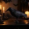 Realistic Crow Design Ornament, Crow Decoration with Feather Texture, Stable Base Waterproof Sun-Resistant Gothic Halloween Decor