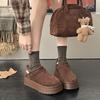 Thick-soled low-top snow boots, one-pedal cotton shoes for women's new winter velvet thermal bag head cotton slippers for external wear