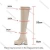 Fashion Comemore Black Over The Knee High Boots for Women Square Toe Thick High Heels Women Shoes Sexy Thigh High Platform Gothic Botas