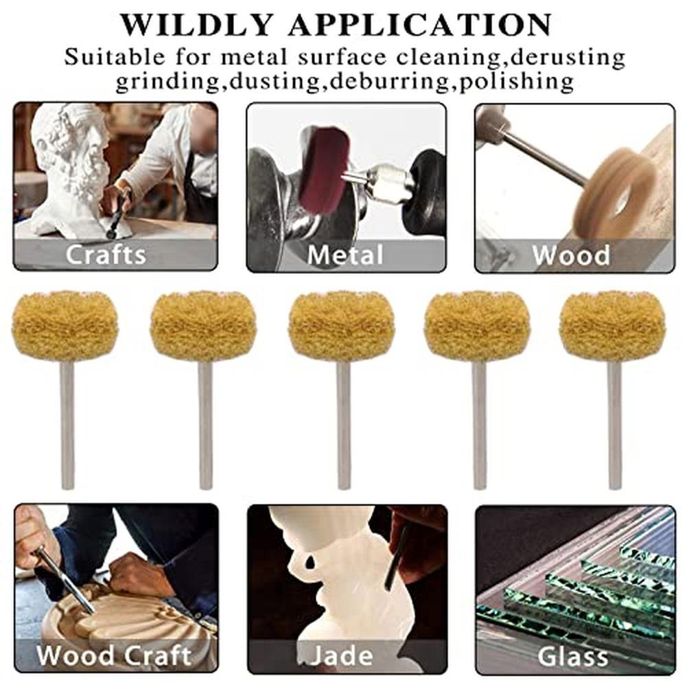 1 Inch Polishing Wheels for Dremel Rotary Tools with 3mm Shaft for Metal and Wood Cleaning Polishing and Rust Removal