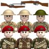 Brytyjski Żołnierz z Karabinem Maszynowym Żołnierz Wojskowy Mini Figurki Modele Zabawki dla Dzieci Klocki Budowlane Prezent Chłopcy Dziewczynki