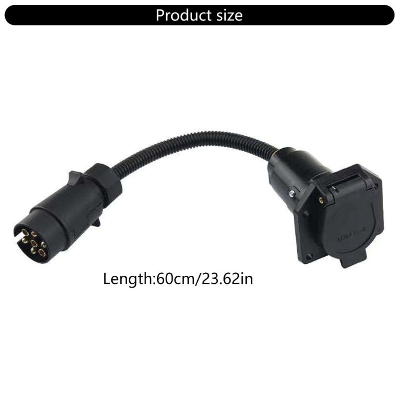 Universal Trailer Plug Adapter 5 Pin 7 Pin Double Head Connector 60cm ABS Construction Suitable for Vehicle Towing Compatibility