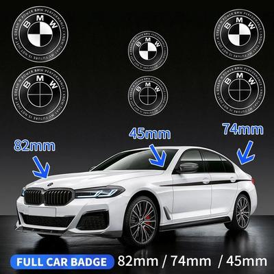 1pcs 45mm 82mm 74mm Black White Front Rear Boot Badges Hood Trunk Emblem All Black for BMW E43 E52 E53 E63 E64 E93 E94 E87 F10