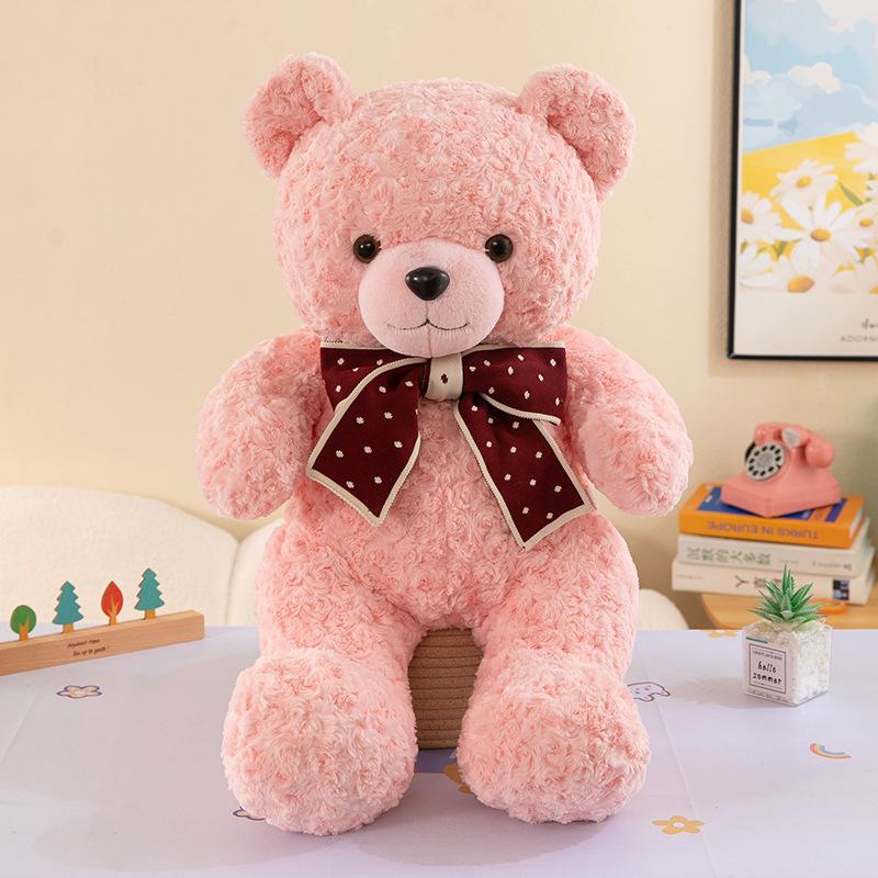 Cartoon Dot Bow Tie Bear Plush Toy Children's Birthday Gift Floor Push Ring Gift Little Bear