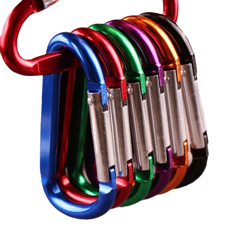 D-förmiger Aluminiumlegierungs-Karabiner-Schlüsselanhänger - Schnellverschluss, Größe 8, Herzförmig, Camping-Sicherheitsverschluss