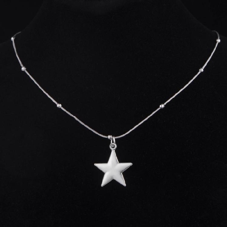 Star Pendant Necklace Star Neck Jewelry Alloy Texture Star Necklaces for Daily