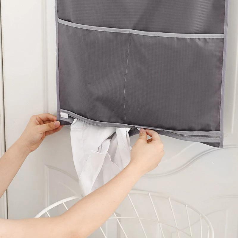 Large Hanging Laundry Basket Storage Bag Foldable Organizer For Dirty Clothes OxfordCloth Multi-pocket Clothing Toy Storage Home