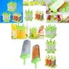 Bright Green 6pcs Pack Ice Lolly Cream Maker Mold For Diy Popsicle And Frozen Yogurt