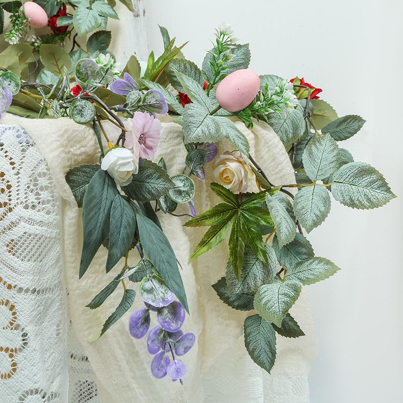 Simulation Rose Rattan Home Window Wet Rose Wedding Decoration Arrangement Wedding Simulation Rose Rattan