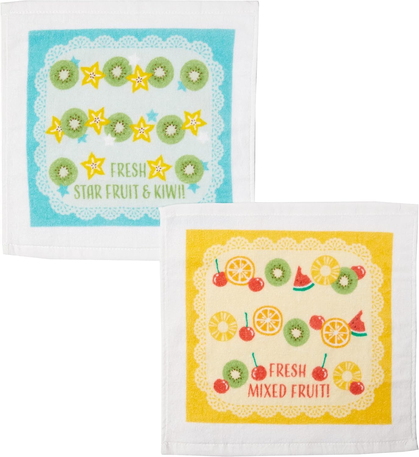 

Marushin Piccolino Many Fruits Hand Towels with Perfect for and Elementary Perfect for Girls (2-Piece Set) Case, Preschool, Kindergarten, School,
