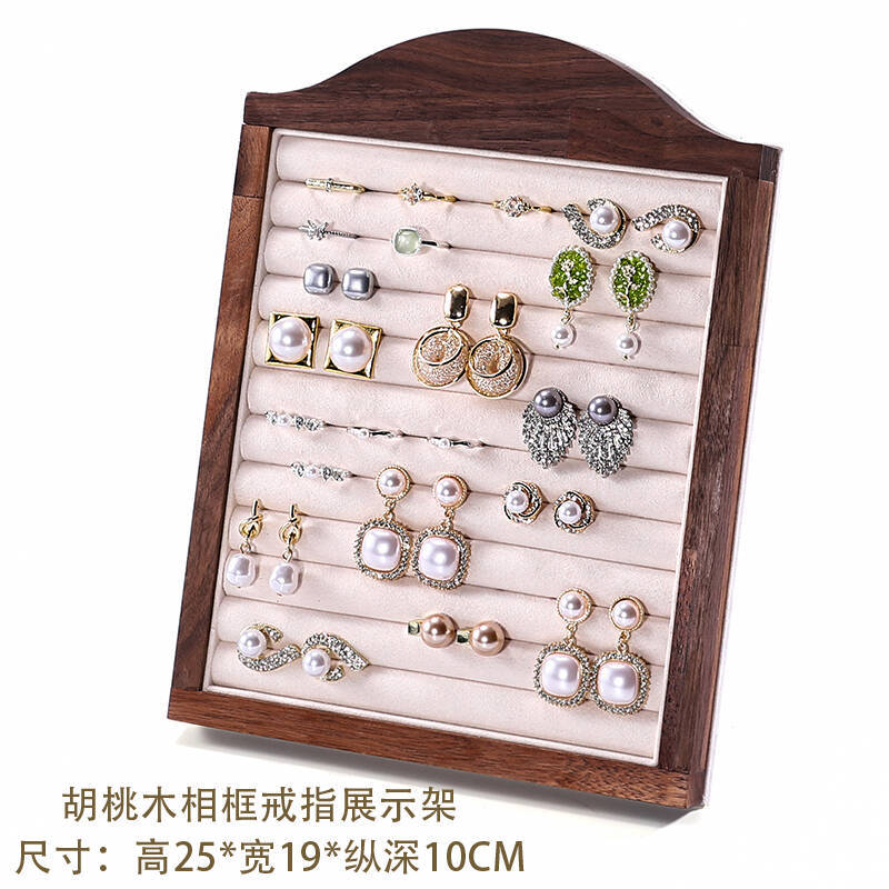 Walnut Jewelry Display Stand Combination Set Jewelry Display Ring Jewelry Look Pallet Necklace Display Model Stand