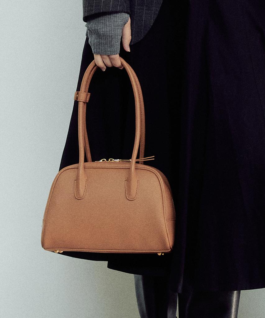 Komorebi Museum B01-S-3 Cow Leather Bowling Bag Small_Leather Beige