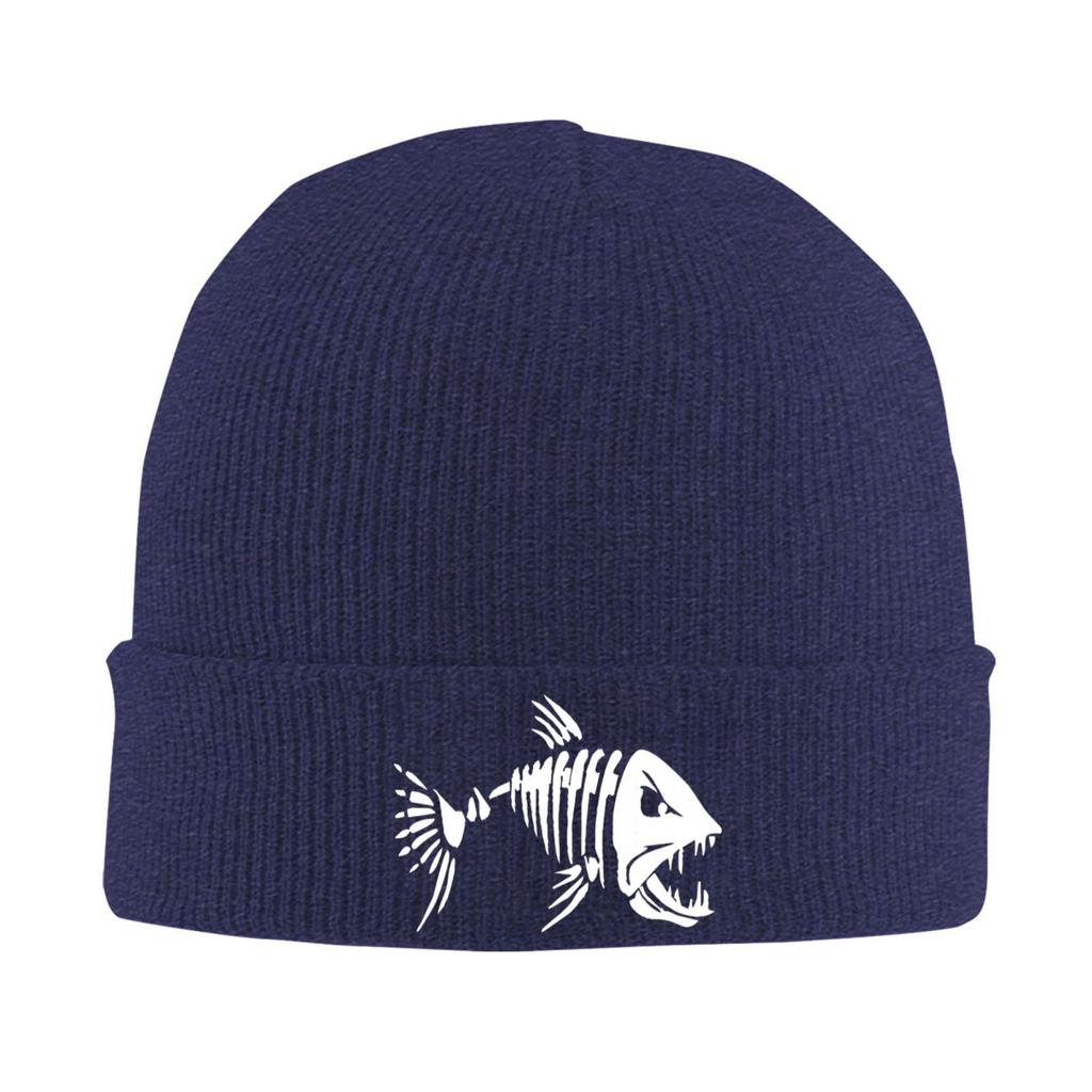 Fishbone Trucker Cap Autumn Winter Unisex Knitted Beanie Hat Warm Casual Beanie Cap Hip-hop Melon Skin Hat