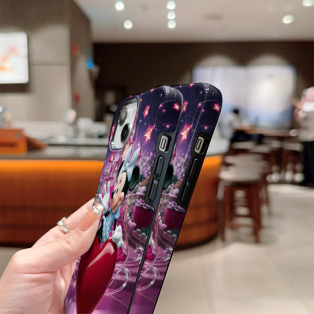 Disney phone case, double-layer protective cover, suitable for iPhone X/XS/SE/7/8/11/12/13/14/15/16/17 Pro Max Plus