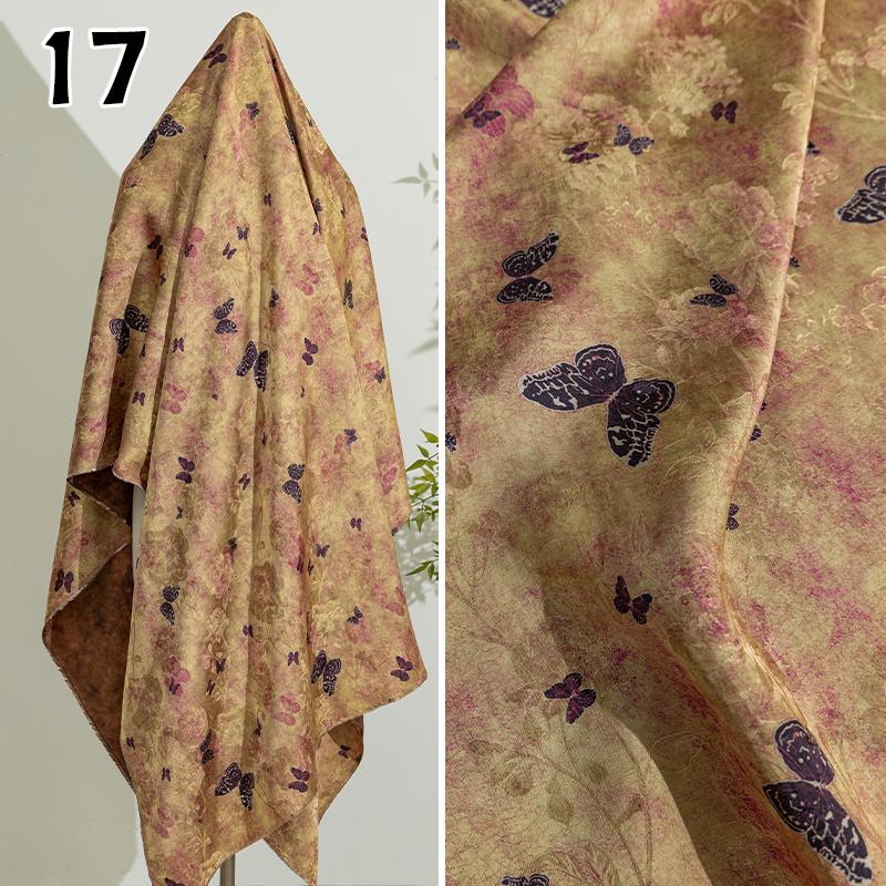 50*143cm Chinese Style Jacquard Rayon Fabric Luxury Xiangyun Yarn Drape Fabric For Diy Sewing Qipao Cheongsam Hanfu Dress Coat
