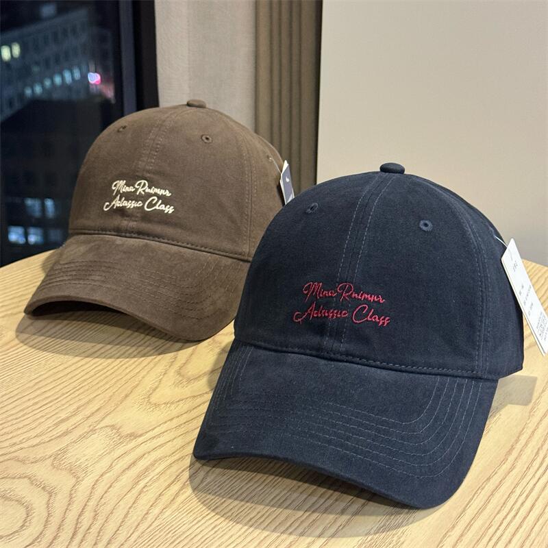 Letter embroidered baseball cap for men and women, universal sunshade and face, small cap, casual versatile hat