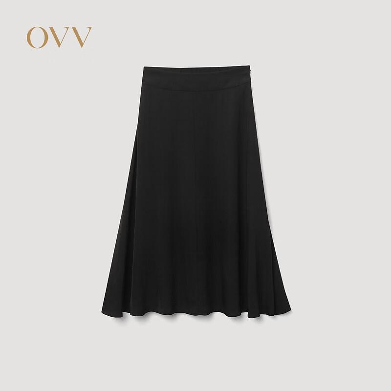 OVV Women s Acetate Twill A-line Midi Skirt L