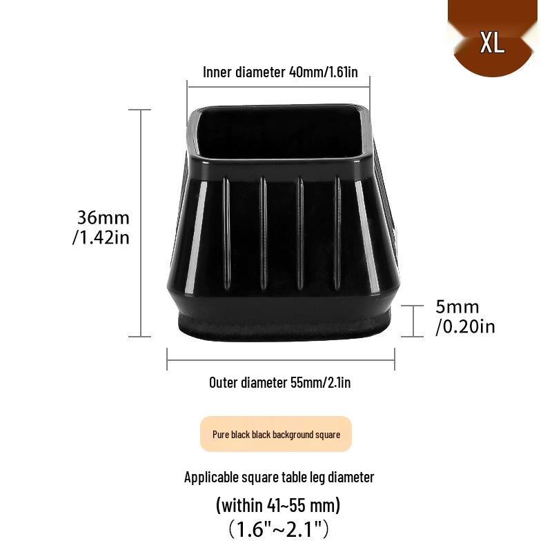 Silicone Chair Leg Covers with Felt Pads - Furniture Protection and Noise Reduction