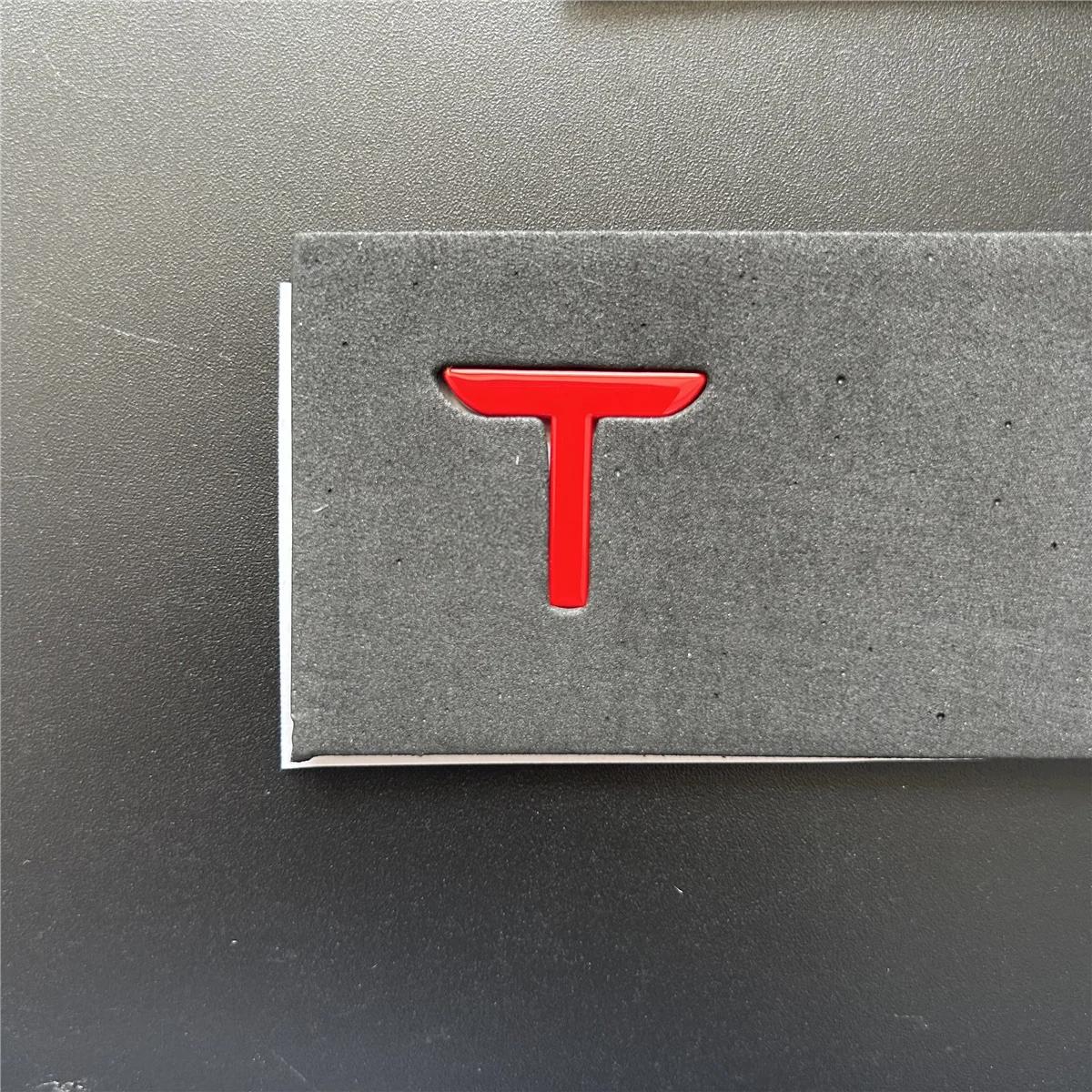 

ABS Car Front Rear Emblem Sticker Black for Tesla Model 3 Y Auto Tail Box Logos Steering Wheel Decoration Modified Accessories червоний