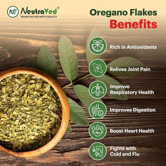 NeutraVed Oregano Leaves | Pure Leaves for Home Made Seasoning | Flakes/Dry Oregano Leaves For Seasonings, Pizza, Pasta 100g