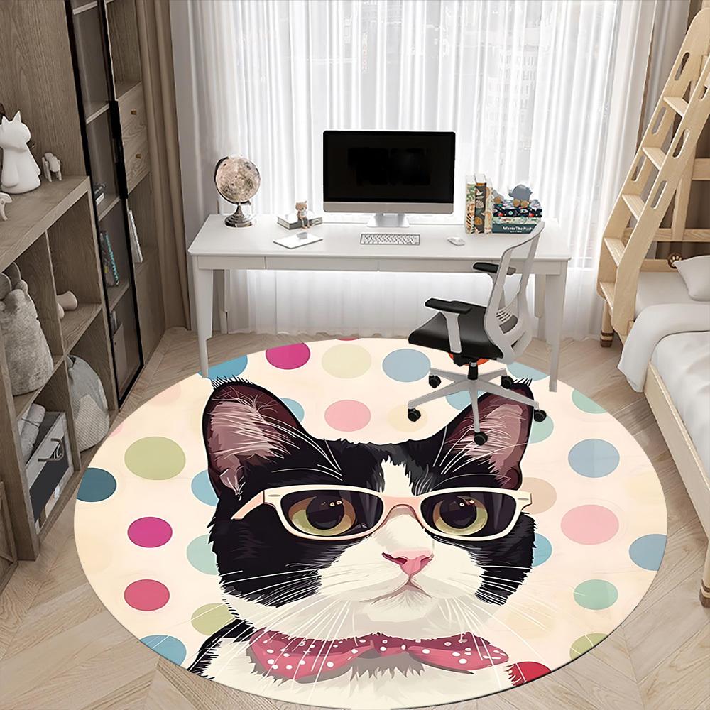 1pc Cat Glasses Carpet for Office, Non-slip, Soft and Durable Office Rug, Perfect for Office Yy260128081