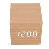 Portable Large Display LED Wood Clock Square Shape Wooden Alarm Clock Digital Alarm Clock Home Decoration