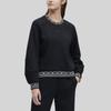 FILA Emerald Embroidered Logo Casual Pullover Sweatshirt Women sweatshirt Black F11W344209RBK