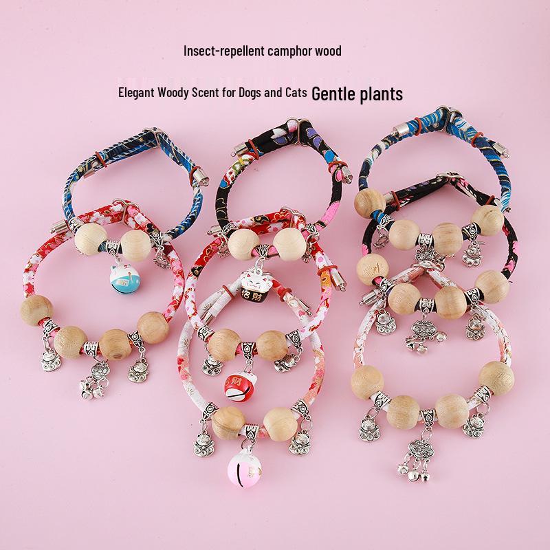 Camphor Wood Pet Collar with Insect Repellent & Flea Prevention for Cats and Dogs