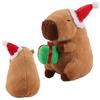 Kapibala Capybara Plush Toy Christmas Capibala Holding Gift Cute Exquisite Animal Stuffed Toy Christmas Tree House Xmas Decor