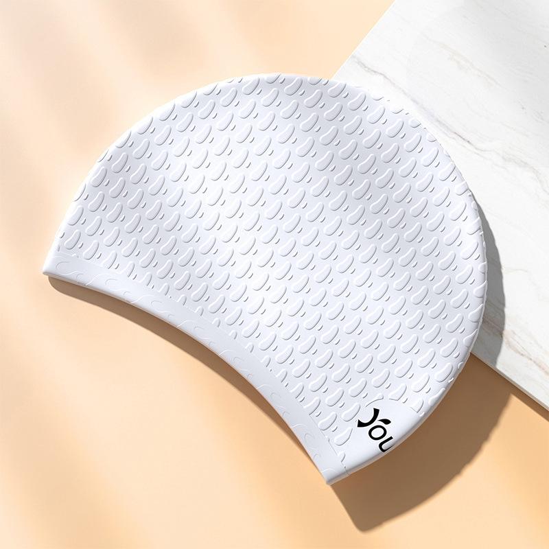 Youyou Waterproof Silicone Swim Cap, XL, Ear Protection, No Constriction, Ideal for Long Hair, Women s & Men s Adult Swim Gear. белый