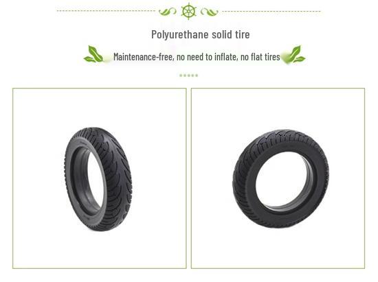10-Inch Solid Rubber Explosion-Proof Tire for Electric Scooter (10x2.50 or 10x2.125) - No Inflation Needed