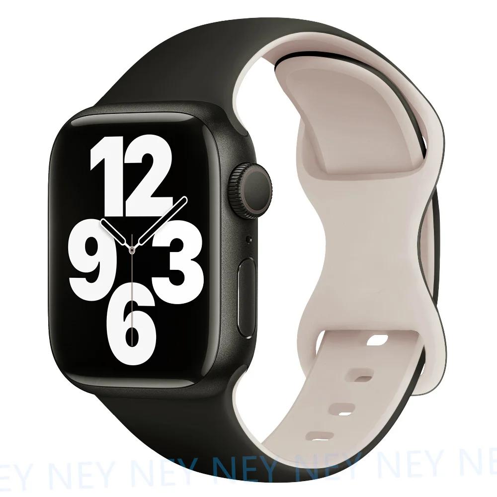 Silicone Strap For Apple Watch Band 45mm 44mm 40mm 41mm 49mm 38mm 42 Correa Bracelet iWatch series 6 ultra2 7 8 9 se 44 mm band