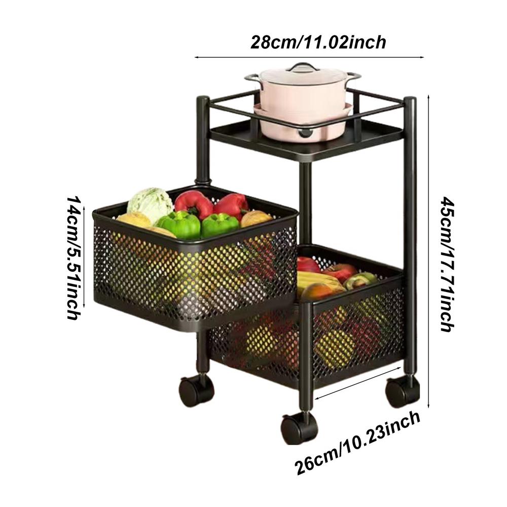 Removable Rotating Kitchen Shelving Multi-functional Storage Rack Vegetable and Fruit Basket Rotating Storage Rack Cart