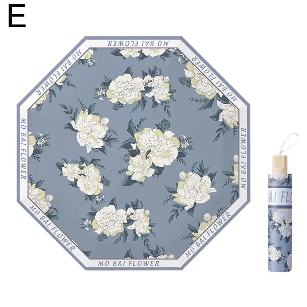 

8-bone Manual Sunshade Oil Painting Ancient Style Umbrella For Women UV Protection Sun Umbrella Sun Protection V6Z4