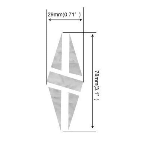 Inlaystickers Jaccamou Guitar Head Inlay Stickers, Set of 2, Diamond Hatch (WT)