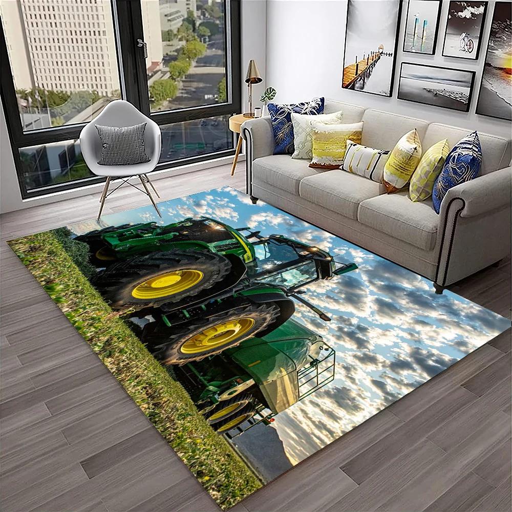 3D Retro Auto Traktor LKW Serie Teppich für Zuhause Wohnzimmer Schlafzimmer Sofa Fußmatte Dekor, Kinderzimmer Teppich Rutschfeste Bodenmatte