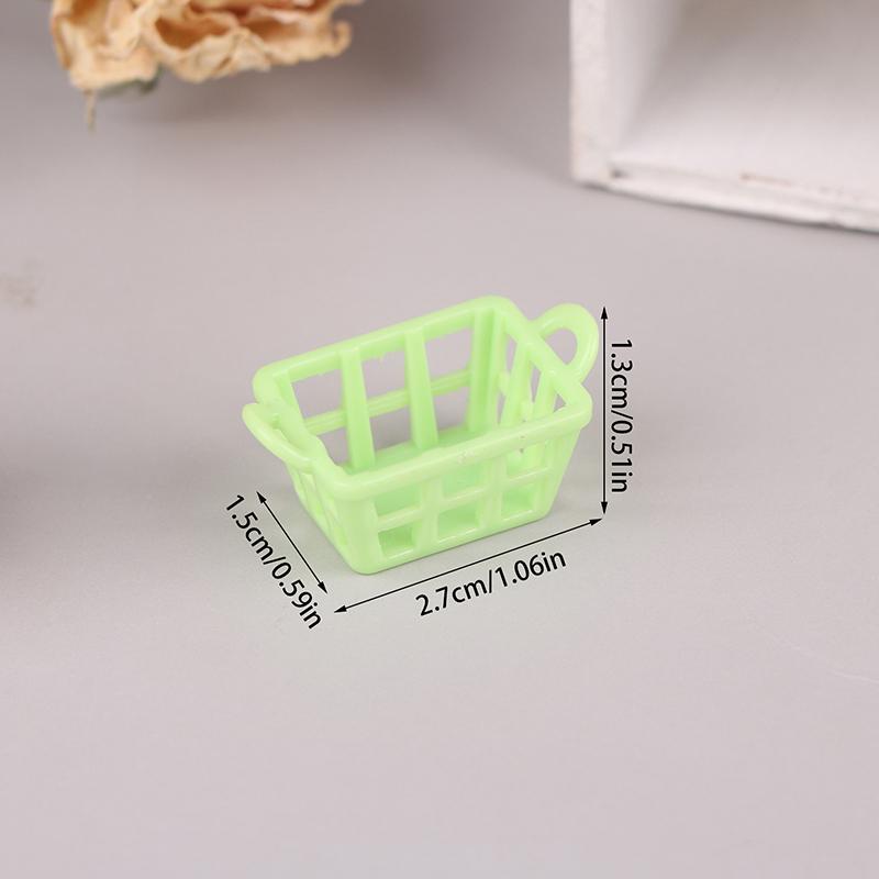 1/12 Dollhouse Simulation Shopping Trolley Basket Tray Dollhouse Mini Supermarket Accessories Dolls House Decoration