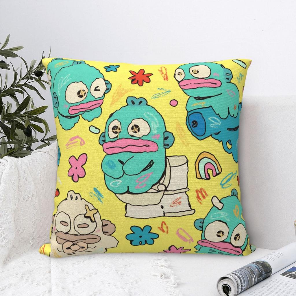Hangyodon Cute Cartoon Pillowcase Soft Polyester Cushion Cover Gift Pillow Case Cover Home Square 45X45cm