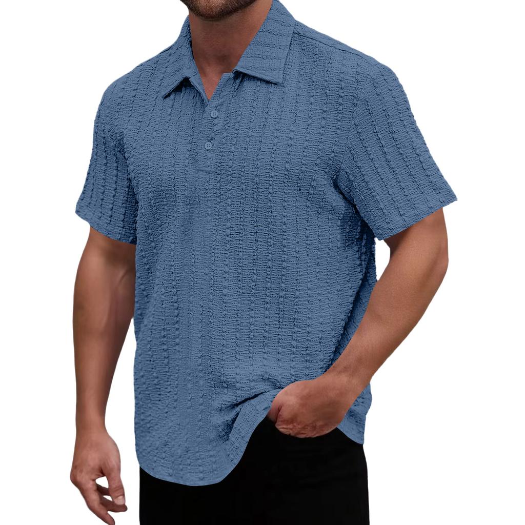 Men's Casual Zip-Up Short-Sleeve Top