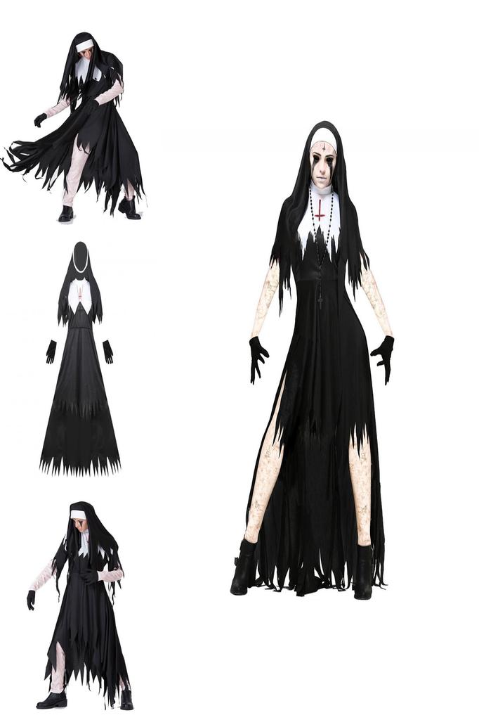 Scary Nun Costume For Women Halloween Cosplay Outfit For Scary Fun