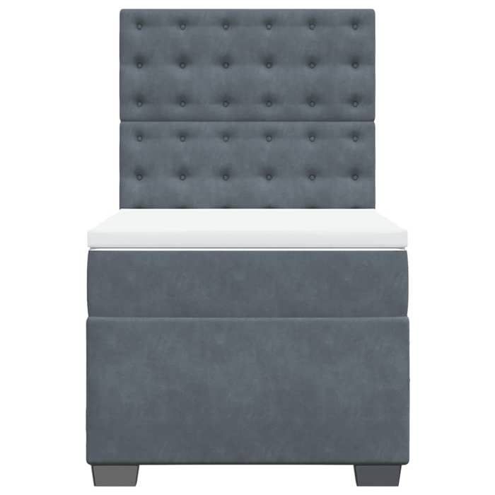 Maison Exclusive - Sommier à lattes de lit et matelas Gris foncé 90x190 cm Velours