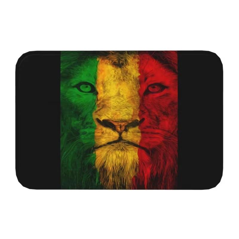 Löwe von Juda Rasta Jamaikanischer Reggae Fußmatte Matte Anti-Rutsch Rastafarian Kunst Badezimmer Küche Garten Teppich Teppich
