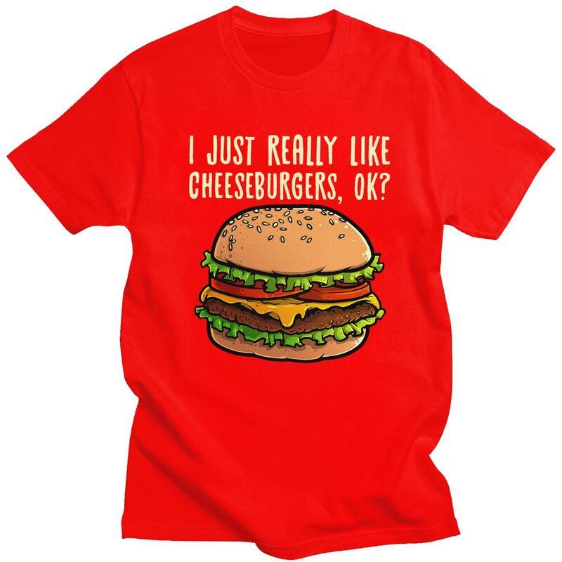 Fashion Funny Cheeseburger Hamburger Design T Shirts Unisex Burger Lover Tshirt Streetwear Casual Tee Loose Oversized Clothes