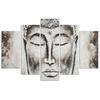 Five Piece Picture Canvas Print Buddha Grey Zen Spa