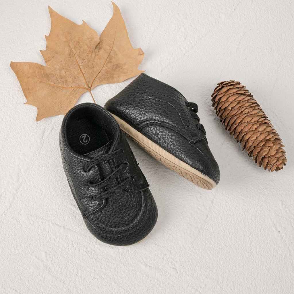 British Style PU Leather Baby Shoes for 0-1 Year Olds - Non-slip Soft Sole Walking Shoes