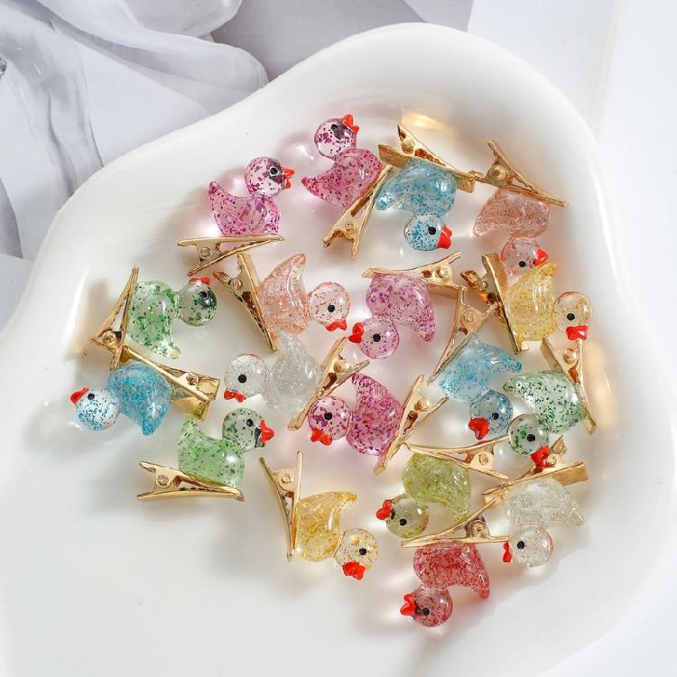 10PCS Duckling Hair Clip Colorful Hairpins Safe Resin Hairpin Cartoon Headwear Kids Girls Party School Hair Ornaments