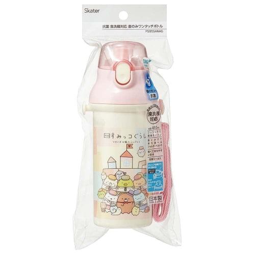 Skater Water Bottle, 480ml, Sumikko Gurashi Movie 3, for Kids, Antibacterial, Child-Friendly, Lightweight, Made in Japan, PSB5SANAG-A
