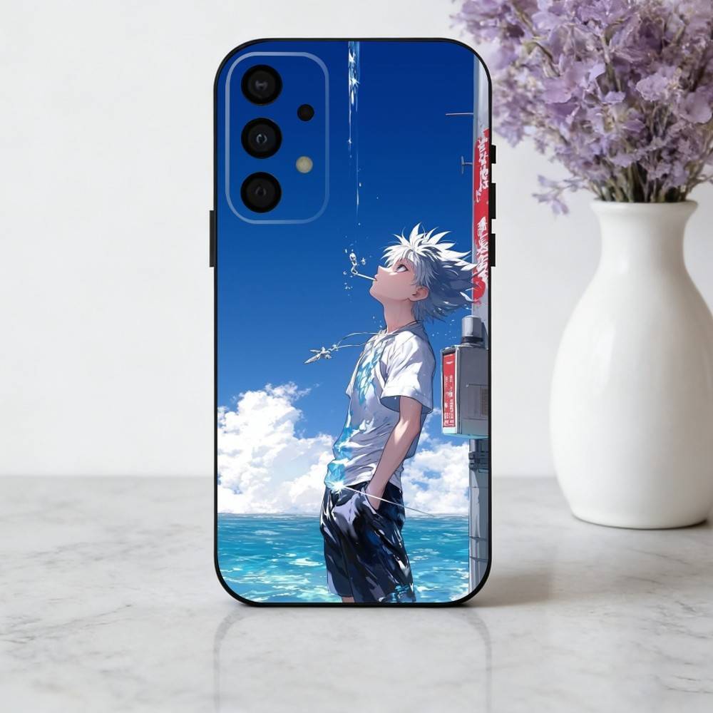 K-Killua Z-Zoldyck H-Hunter X Hunter Phone Case For Samsung Galaxy A73,A72,A71,A70,A53,A52,A51,Soft Silicone Black Cover