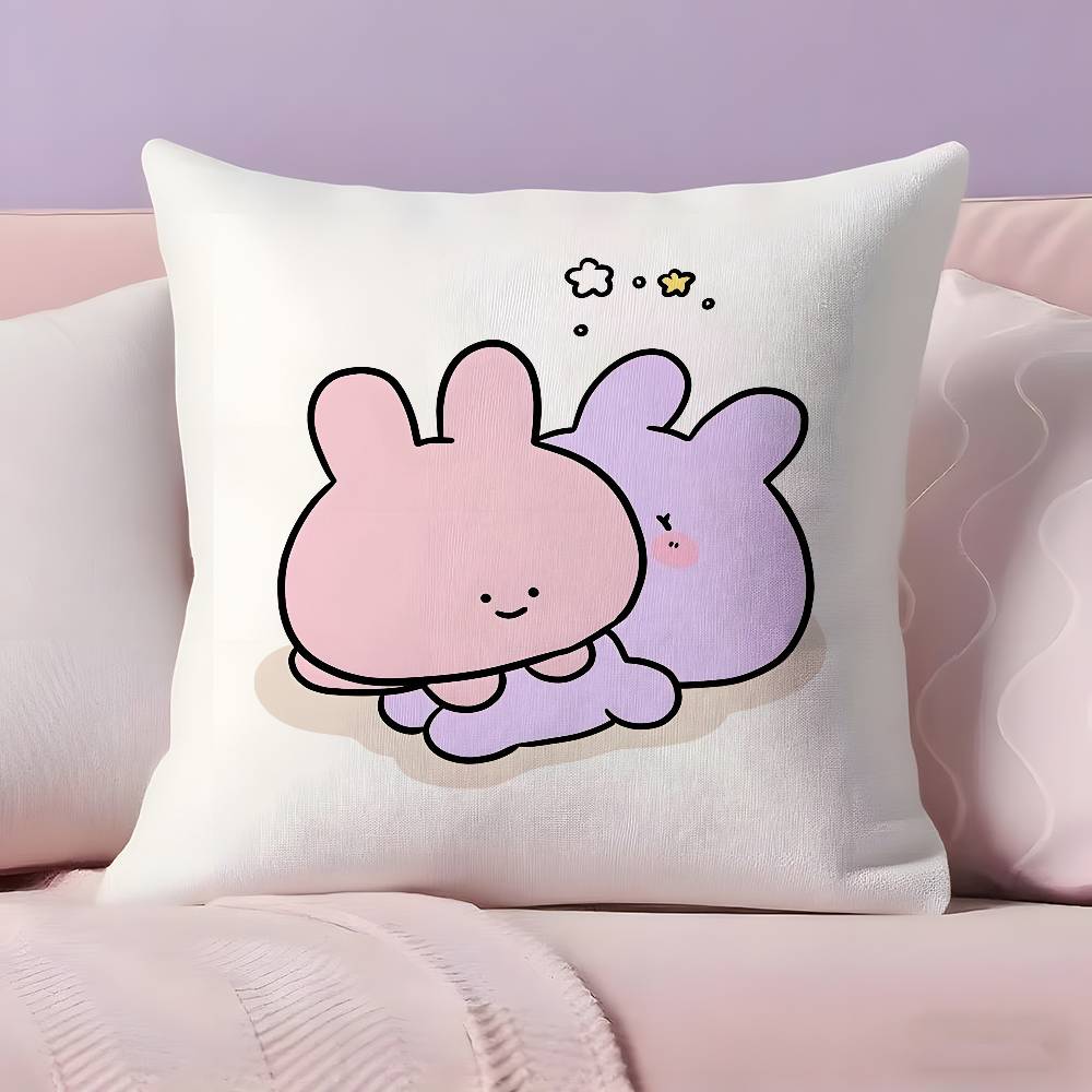 Cartoon A-Asamimichan Cute Bunny Pillow Case Ultra Soft Skin Friendly Fabric Cloud Like Comfort & Concealed Zipper